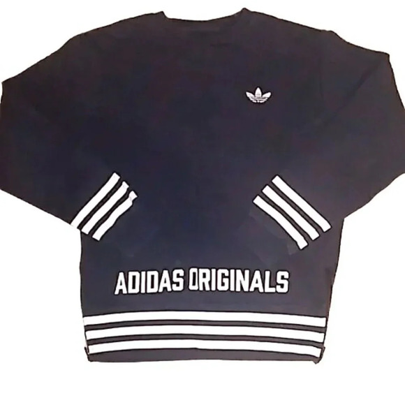 adidas Tops - Adidas Originals Blue Retro Logo Crewneck Sweatshirt